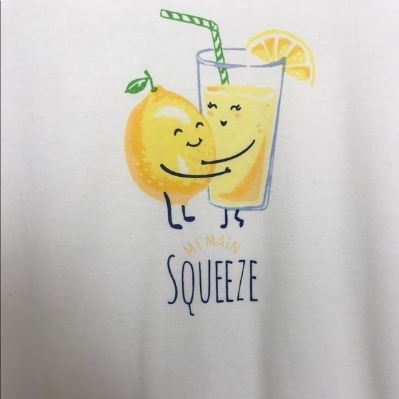 Love Affair white graphic ringer tee shirt blue trim M - Picture 3 of 8